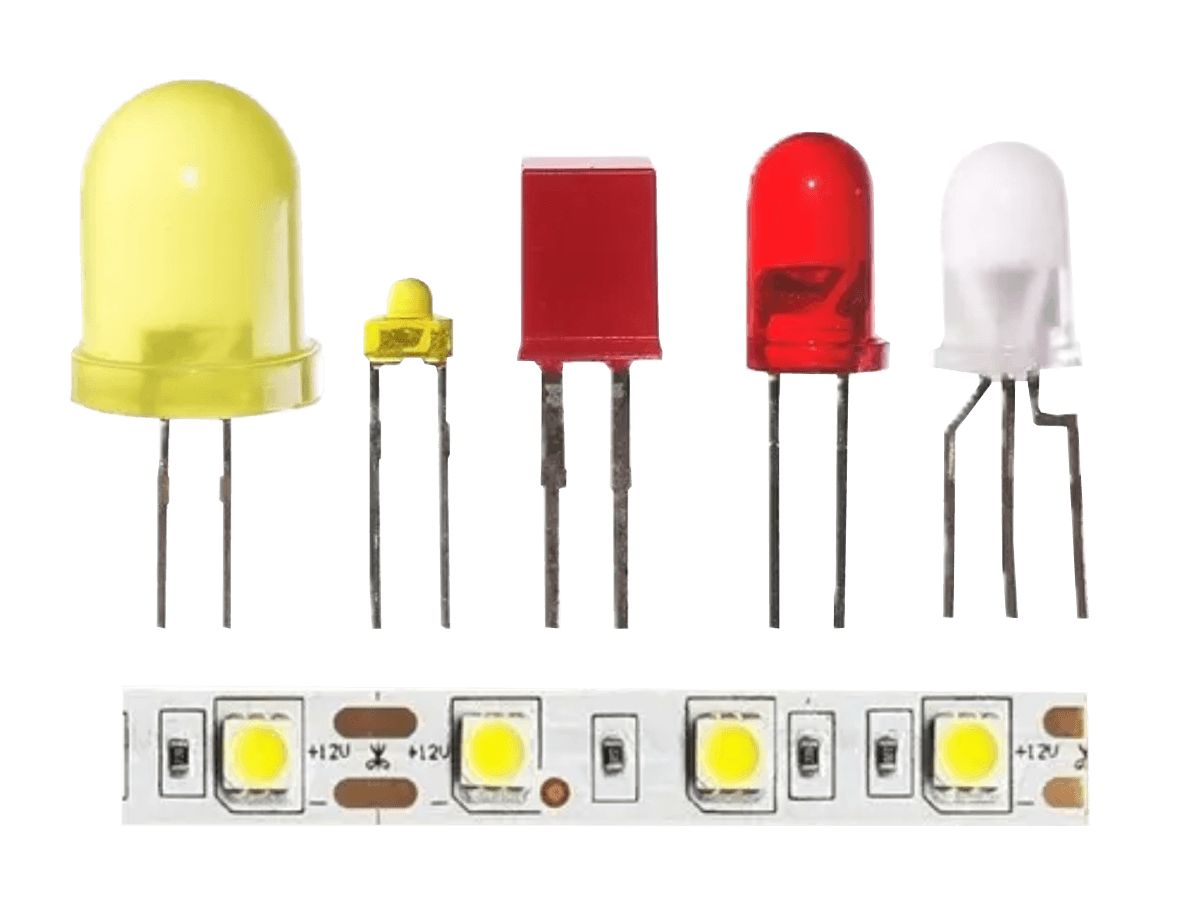 Compilation of different types of LEDs.
