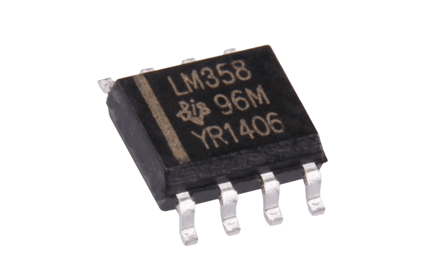 Image of a LM358 op-amp.