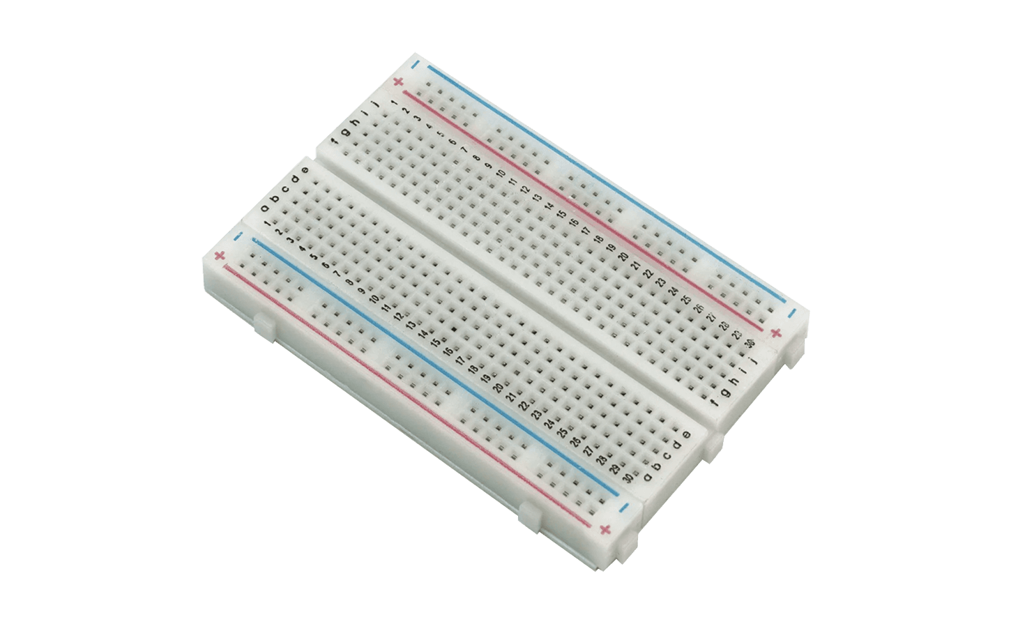 Image of a breadboard.